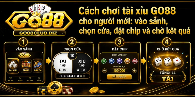 Hướng dẫn cách chơi tài xỉu GO88 cho người mới