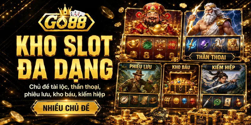 Kho slot GO88 đa dạng chủ đề tài lộc thần thoại kho báu