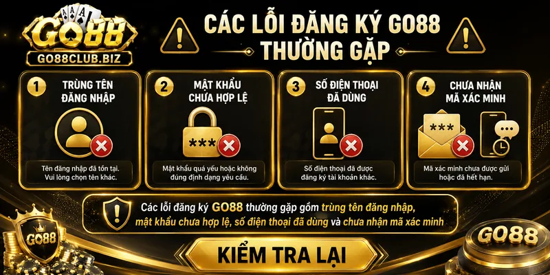 Lỗi đăng ký GO88 thường gặp