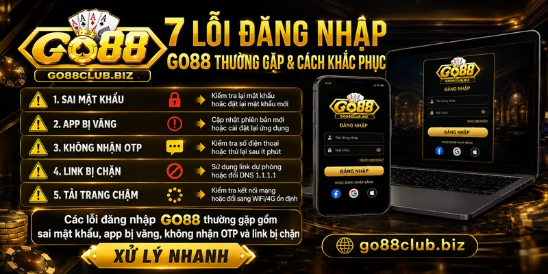 Lỗi đăng nhập GO88 thường gặp và cách xử lý