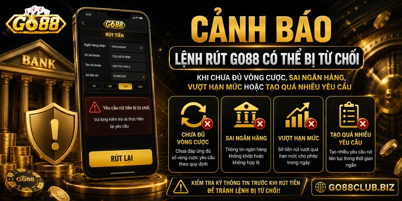 Lỗi rút tiền GO88 bị từ chối