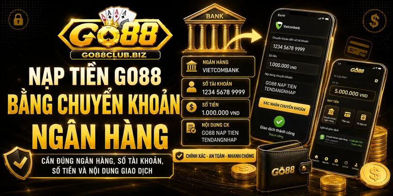 Nạp tiền GO88 bằng chuyển khoản ngân hàng