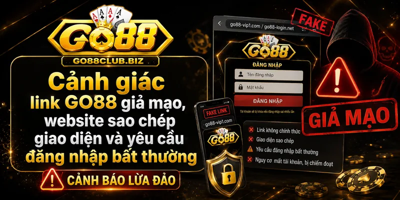 Rủi ro khi truy cập link GO88 giả mạo