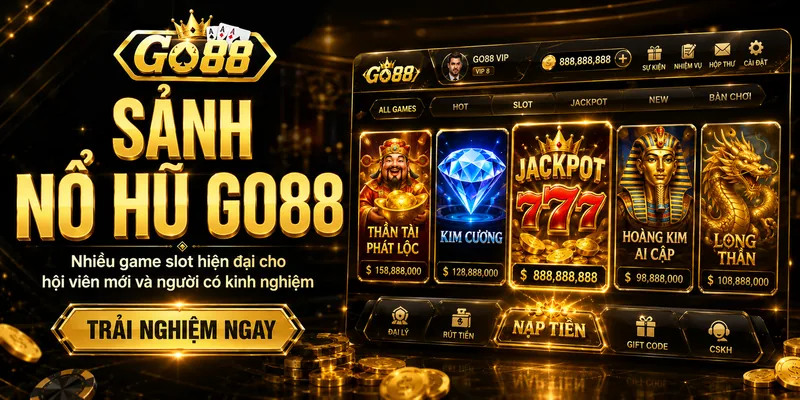 Sảnh nổ hũ GO88 với nhiều game slot hiện đại