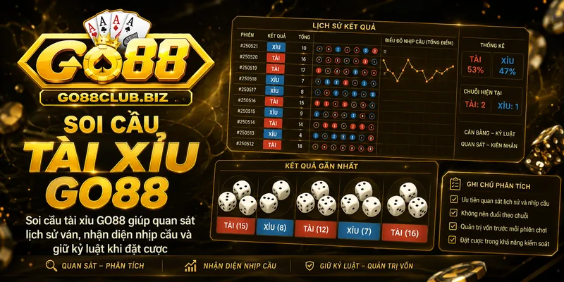 Soi cầu tài xỉu GO88 và lịch sử kết quả