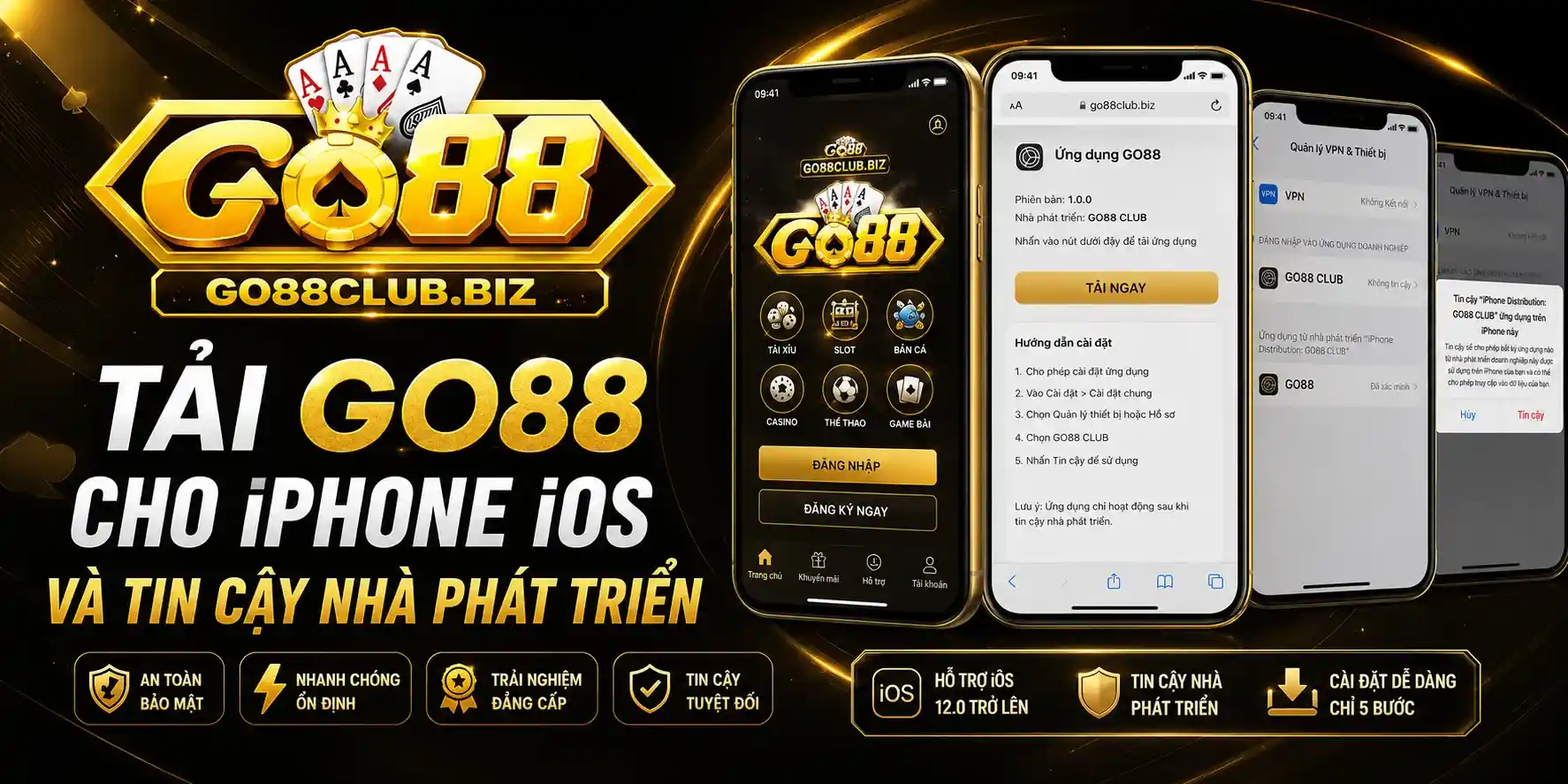 Tải GO88 cho iPhone iOS và tin cậy nhà phát triển