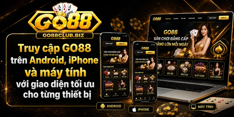 Truy cập GO88 trên Android iPhone và máy tính